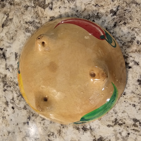 Mexican hanging glazed ceramic/terracotta red chile salsa, guac, or serving bowl - Picture 5 of 5